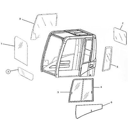 Aftermarket Fits Caterpillar Front Lower Window Cab Glass For 311B 312B 315B 315BL 1229632
